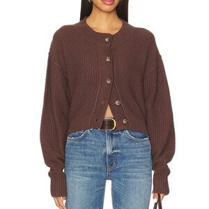 Free People Lila Cardigan. Chocolate Brown. XS